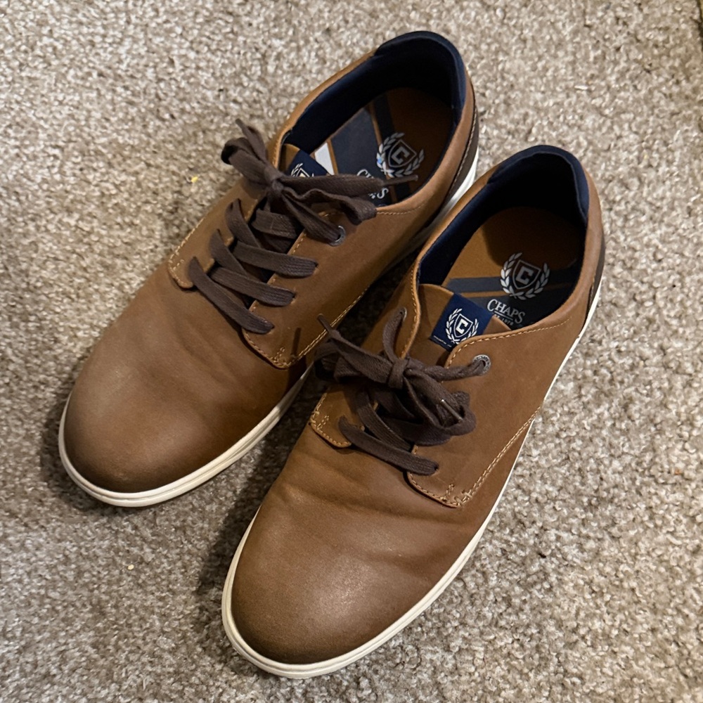 Chaps Men's Brown Leather Sneakers